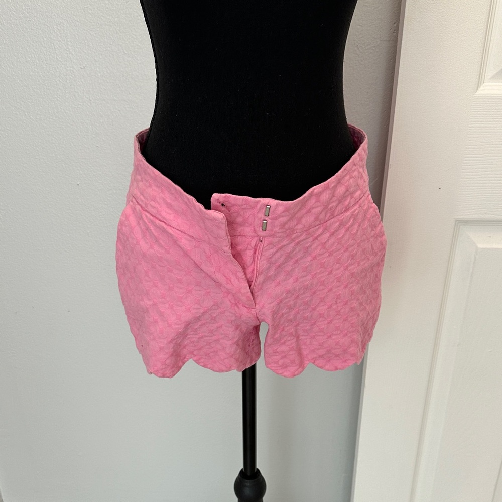 Crown & Ivy Pink High Waist Quilted Shorts